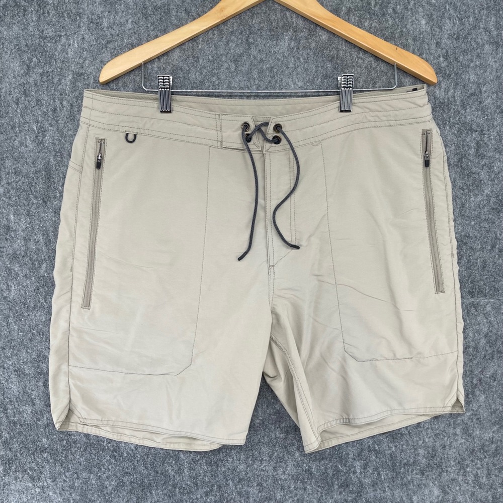 Roark Revival Layover Trail Shorts Mens 36 Tan Khaki Stretch Hiking Travel 7.5"